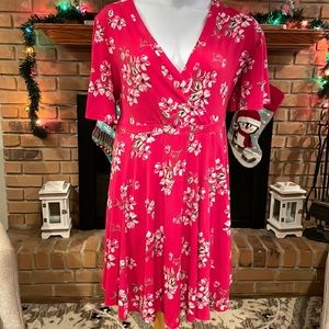 Torrid Pink Floral Dress 2X